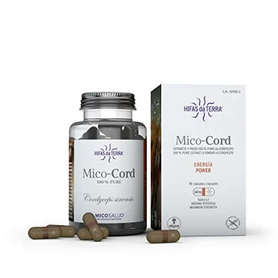 Imagen de Hifas da Terra Mico Cord Cordyceps Sinensis HdT, Suplemento de Hierbas 70 Cápsulas, unidad,