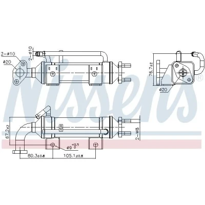 Imagen de NISSENS 989435 Enfriador EGR sin bypass de depresión
