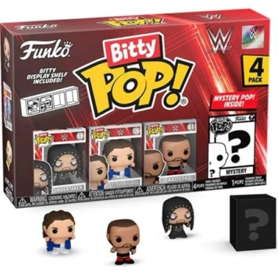 Imagen de Funko Bitty Pop!: WWE ¡The Undertaker, Pop! British Bulldog ™, Batista, y un Misterio Figura 0.9 Pulgadas (2.2 cm) coleccionables Idea de Regalo Topper Pastel