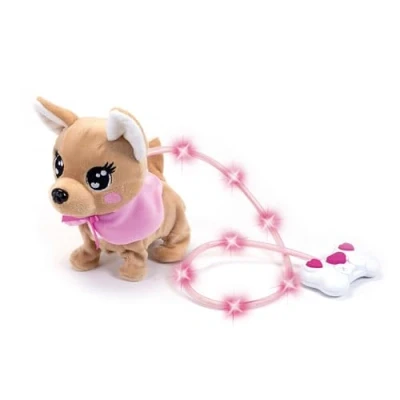 Imagen de Simba Chihuahua Chi Love Loomy/con Control de Cable Luminoso/Puede Caminar, ladrar y Mover la Cola, 20 cm, para niños a Partir 3 años, Color Rosa. (4006592070250)