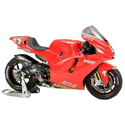 Imagen de Tamiya Ducati Vehículo 300014101 1 Desmosedici No. 65 MotoGP&#039;03, réplica Fiel de plástico, Manualidades, Kit Modelo, Montaje, sin Pintar, Multicolor, 1:12 (14101)