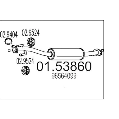 Imagen de MTS 01.53860 Silenciador Intermedio 810 DAEWOO: Matiz I Hatchback