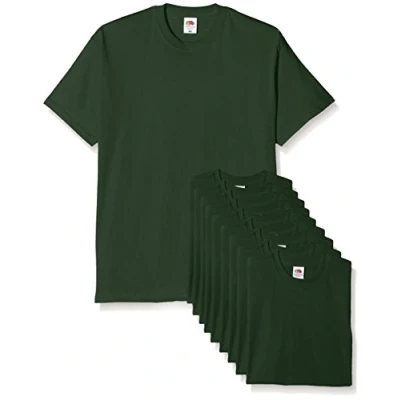 Imagen de Fruit of the Loom Original T. Camiseta, Verde Oscuro, XL (Pack de 10) para Hombre