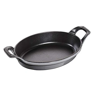 Imagen de Staub オーバル スタッカブル ディッシュ Fuente Ovalada apilable, Hierro Fundido, Gris Grafito, 21 cm