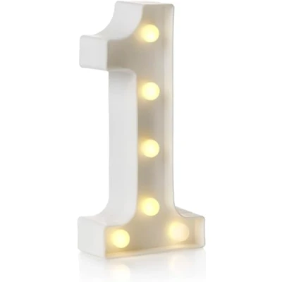 Imagen de Letrero LED de letras y números del alfabeto, lámpara decorativa para el hogar, fiesta cumpleaños, eventos, luces nocturnas, 22 cm (1)
