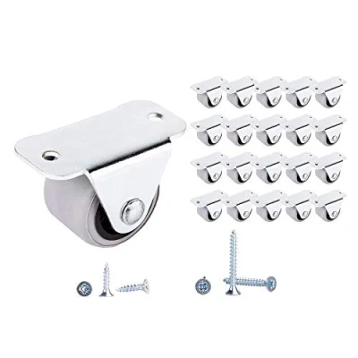 Imagen de (Paquete de 21) 30 mm Small Wheel Castors Rubber Casters for Furniture Non Swivel Wheels Plastic Appliance &amp; Equipment Screws Included Set (21)