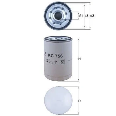 Imagen de MAHLE ORIGINAL KC 756 Filtro Combustible enroscable