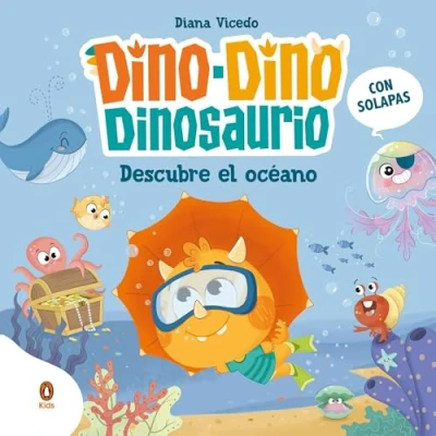 Imagen de Dino descubre el océano (Dino Dinosaurio): Libro de cartón con solapas para niños y niñas 0 a 3 años (Libros solapas)