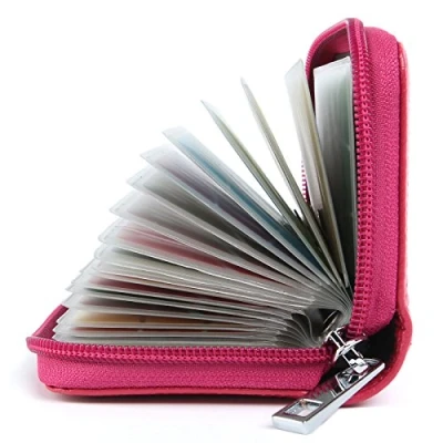 Imagen de Tarjeteros Mujer Piel para Tarjetas de Credito Cuero (Rosa)