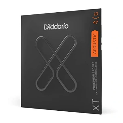 Imagen de D&#039;Addario Guitar Strings Coated Acoustic XT Phosphor Bronze For 6 String Extended Life, Natural Feel XTAPB1047 Extra Light, 10 47