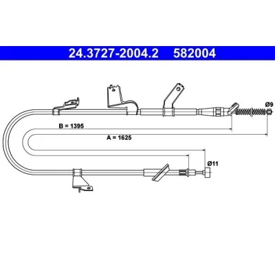 Imagen de ATE 24.3727 2004.2 Cable de Freno Mano 1625 SUZUKI: SWIFT 3