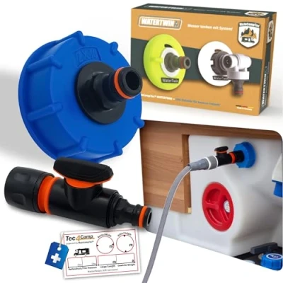 Imagen de MaJoCompTec® WATERTWIN adaptador de llenado tanque agua Accesorios conexión para autocaravana con acoplamiento rápido (base + juego control,