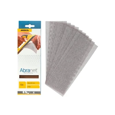 Imagen de Mirka Abranet tiras de lijado malla 80x230mm / hojas con velcro grano P120 10 piezas AE175F1012 para el sin polvo madera, masilla, barniz, plásticos