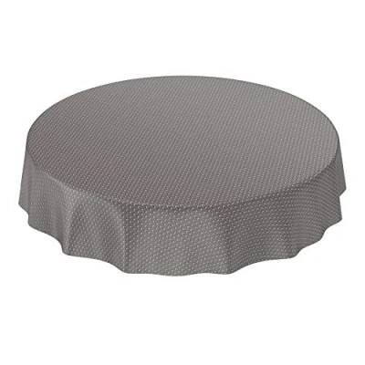 Imagen de ANRO Mantel de hule lavable con diseño moderno, color gris oscuro, redondo, 120 cm