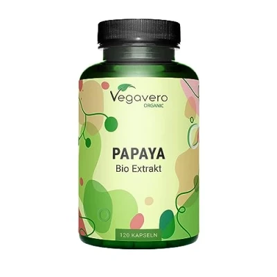 Imagen de BIO Papaya Vegavero® Alta Dosis 1400mg Calidad Española Sin Aditivos Estreñimiento + Digestión Gases Fuente de Papaína &amp; Vitamina C 120 Cápsulas
