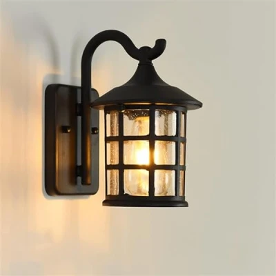 Imagen de ZenithBeam Aplique Pared Exterior, Linterna Lampara Impermeable De Aluminio Y Vidrio Jardin Retro Luces Exterior DecoracióN RúStica E27 Lamparas Para Puerta Casa Garaje Porche Patio
