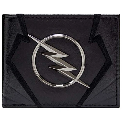 Imagen de The Flash Zoom Emblem Jay Garrick Metal Bolt Billetera/Cartera Bi Fold ID &amp; Card Holder, Negro