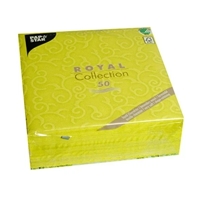 Imagen de PAPSTAR 84882 Royal Collection Juego de 50 servilletas (Pliegue 1/4, 40 x cm), Color Verde