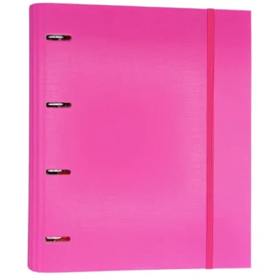 Imagen de Raylu Paper® Archivador 4 anillas con 5 separadores de colores y recambios 100 hojas A4 90 gr cuadrículas 4x4mm, carpeta 30 mm. sistema rado, lomo 60mm. (Rosa)
