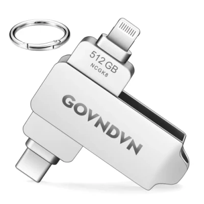 Imagen de Apple MFi 512GB Memoria USB para iPhone Externa Pendrive Lightning Flash Drive C Pen y Pasar Fotos a PC Photostick iPhone/iPad/Android