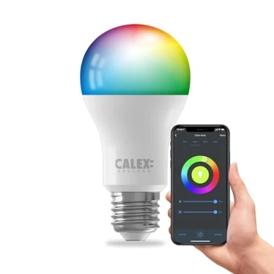 Imagen de CALEX bombilla inteligente WiFi E27 RGB, lámpara con control de voz Alexa y Google Home, 8,5 W, LED wifi, regulable