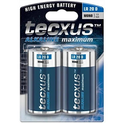 Imagen de Tecxus LR20 2 BL Single Use Battery D Alcalino 1,5 V Pilas (Single Battery, D, Alcalino, Cilíndrico, V, Pieza(s))