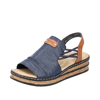 Imagen de Rieker 68179, Sandalia Mujer, Azul, 40 EU