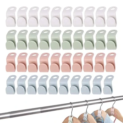 Imagen de Rifrpha 100 Piezas Mini Ganchos Conectores para Perchas de Plástico,4 Colores Colgador Ropa Colgar en Cascada Armario, Organizador Ropa，Ahorra Espacio el Armario