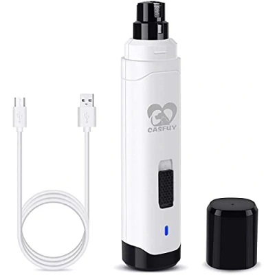 Imagen de Casfuy Lima de uñas Eléctrica para Perros Actualizado Cortador Eléctrico Recargable 2 Velocidades Mascotas, Cuidado y Alisado Patas Gatos Todos los Tamaños