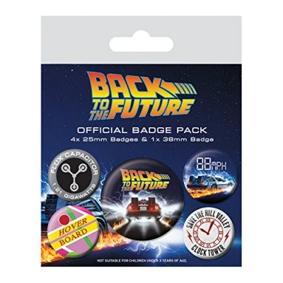 Imagen de Pyramid International Back To The Future Badge Pack, Multicolor, 4x 25mm Badges &amp; 1 x 38mm