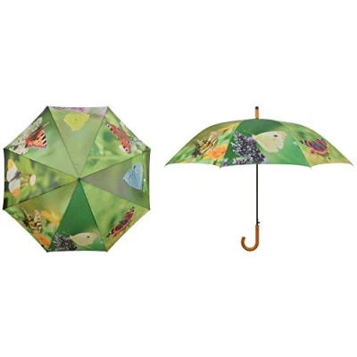 Imagen de Esschert Design Paraguas Mariposas 120 cm Sombrilla Parasol Cubierta Protector
