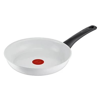 Imagen de Tefal C41704 Ceramic Control Sartén 24 cm Sellado Cerámico Seguro Indicador de temperatura señal térmica Fácil limpieza Apta para inducción Blanco