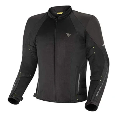 Imagen de SHIMA JET Paneles MESH Transpirables, Membrana Impermeable y Extraíble, Protector de Espalda Nivel 2 Incluido, Ajustes Avanzados (Hombre, Chaqueta, Negro, XL)