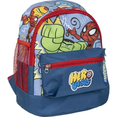 Imagen de Mochila Estilo Trekking de Avengers Multicolor 23x27x15cm Fabricada con Poliéster Infantil Varios Bolsillos Cinturón y Asas Ajustables Producto Original Diseñado en España