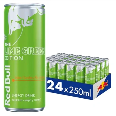 Imagen de Red Bull bebida Energética Curuba y Flore de Sauce, Lime Green Edition, 24x250 ml
