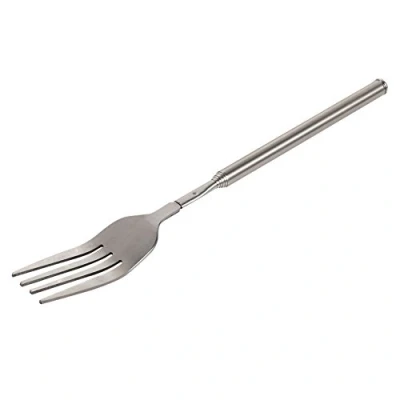 Imagen de Horquilla telescópica Extensible, Retractable Fork Extendo Mango Largo de Barbacoa Brindar Cena Fruta Postre Larga Cuchillería