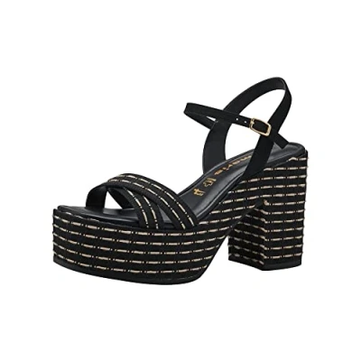 Imagen de Tamaris Mujer 1 28034 30, Sandalias con cuña, Negro y Dorado, 39 EU