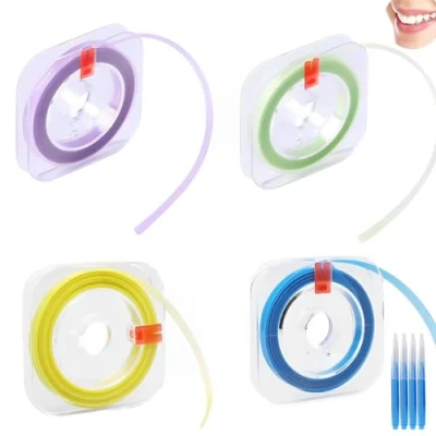 Imagen de 4 Piezas Volúmenes De Papel Lija Dental, mm x 6 m Interdental,Con Cepillos Interdentales,Pulir y Limpiar los Dientes,Morado,Azul,Amarillo,Verde