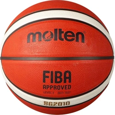 Imagen de MOLTEN Balón de Baloncesto, para Interiores y Exteriores, Goma Premium, Canal Profundo, Talla 6, Naranja/Marfil, Adecuado niños 12 a 14 años