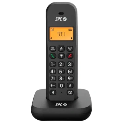 Imagen de SPC Keops Teléfono Inalámbrico con Pantalla Iluminada Identificador de Llamadas Agenda 50 Contactos Modo Eco Compatibilidad GAP, Negro