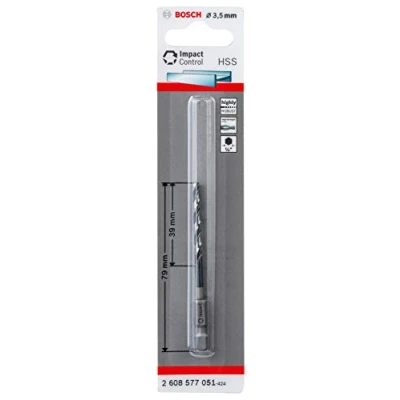 Imagen de Bosch Professional HSS Impact Control Broca hexagonal (para metal, 3.5 x 39 79 mm, accesorio de taladro)