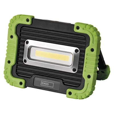 Imagen de EMOS Lámpara de Trabajo LED Recargable, con Banco energía, 600 LM, 35 m, batería 3000 mAh, 3,5 Horas duración y Cable USB, Negro Verde