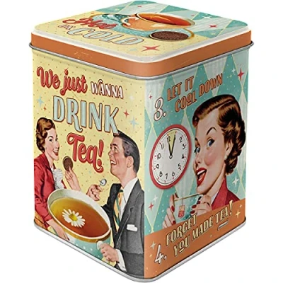 Imagen de Nostalgic Art Retro Teedose Tea &amp; Cookies Idea de Regalo para los fanáticos la Nostalgia, Almacenamiento Suelto y bolsitas té, Diseño Vintage, 100 g