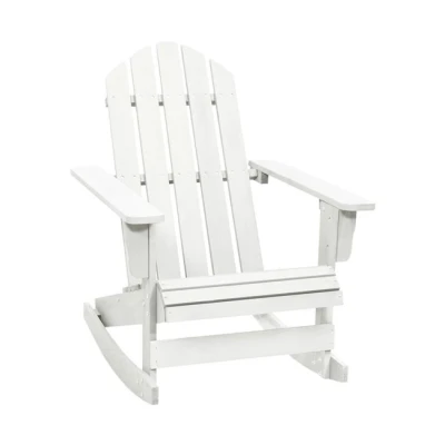 Imagen de vidaXL Mecedora de Jardín Madera Blanca Silla Asiento Hamaca Patio Exterior