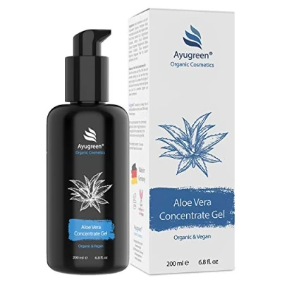 Imagen de Gel Aloe Vera Puro BIO 200ml, Vegano Loción Antiedad de Jugo Hidratante Corporal y Facial para Cuello Escote Cosmética Natural Hecha en Alemania