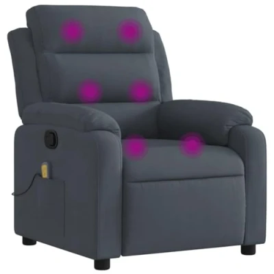 Imagen de vidaXL Sillón de Masaje Reclinable, Silla con Respaldo Reposabrazos, Butaca Relax Descanso TV, Asiento Ajustable para Casa, Terciopelo Gris Oscuro
