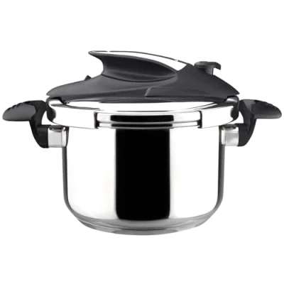 Imagen de MAGEFESA ® Nova olla a presión super rápida de 4 litros, fácil uso, acero inoxidable 18/10, apta para todo tipo cocinas, incluido induccion, 5 sistemas seguridad, fondo termo difusor, express