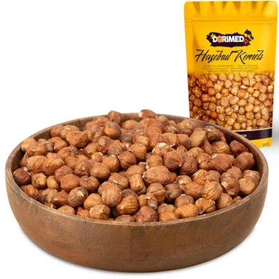 Imagen de Avellanas Enteras Sin Cáscara 1 Kg de origen 100% natural Crudas y Sal Libres transgénicos Gluten IDEAL para recetas Apto Veganos Vegetarianos Dorimed