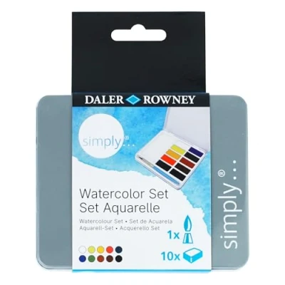 Imagen de Daler Rowney, Simply, Pintura para Acuarela, Metal, Colores Variados, 10 Set