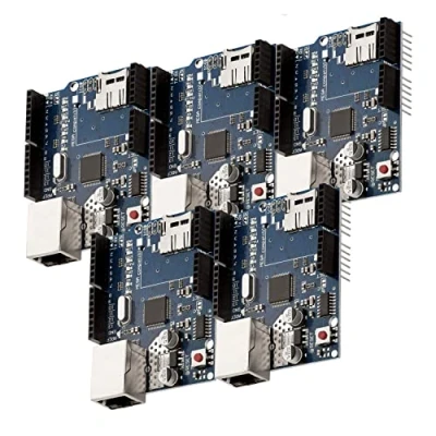 Imagen de AZDelivery 5 x W5100 Ethernet Shield de Extensión Internet Compatible con Arduino Incluido un E Book!